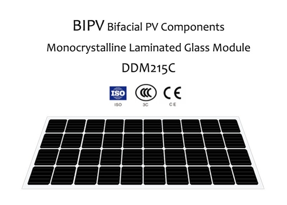 Υψηλός Monocrystalline διπρόσωπος ενοτήτων γυαλιού PV Effiency διπλός για το ηλιακό σύστημα