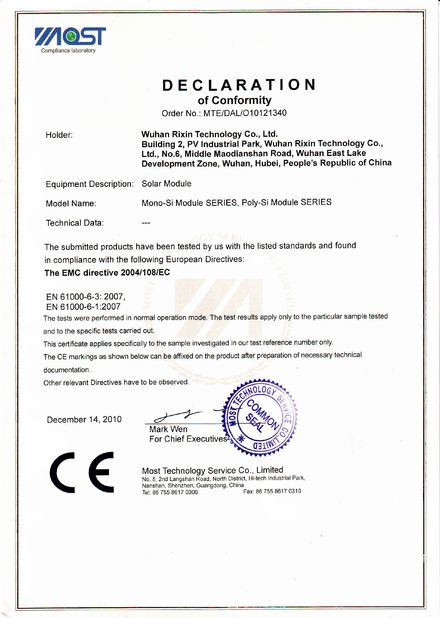 Κίνα Wuhan Rixin Technology Co., Ltd. Πιστοποιήσεις